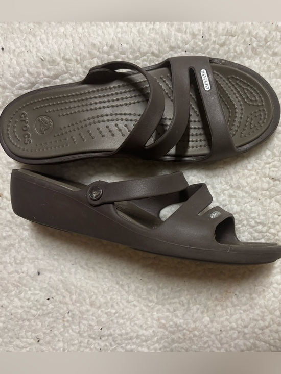 CROCS Shoes - Crocs Patricia Wedge Sandals in brown women's 9